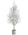 Nearly Natural 4ft Snowed Twig Artificial Tree In Green