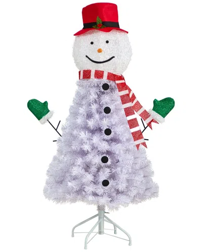 Nearly Natural 4ft. Snowman Artificial Christmas Tree With 234 Bendable Branches In White