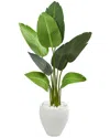 Nearly Natural 4ft Travelers Artificial Palm Tree In Oval Planter In Green