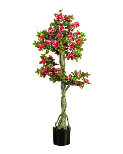 Nearly Natural 4ft Uv-resistant Artificial Azalea Tree (indoor/outdoor) In Pink