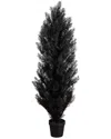 Nearly Natural 4ft. Uv Resistant Artificial Halloween Black Cedar Tree  (indoor/outdoor) In Black