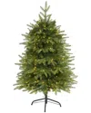 Nearly Natural 4ft. Vancouver Fir Natural Look Artificial Christmas Tree With 250 Clear Led Lights And 814 Bendable In Green