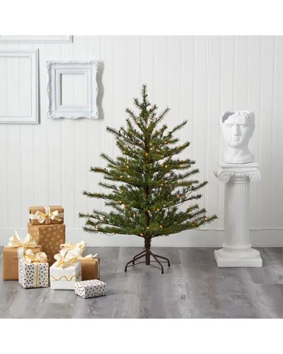 NEARLY NATURAL NEARLY NATURAL 4FT. VANCOUVER MOUNTAIN PINE ARTIFICIAL CHRISTMAS TREE WITH 100 CLEAR LIGHTS AND 374 