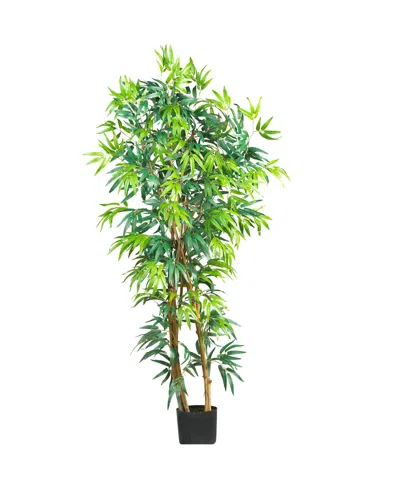Nearly Natural 5' Curved Faux Silk Tree In Green