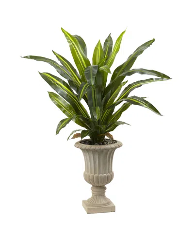Nearly Natural 5' Dracaena Plant W/ Urn In Green