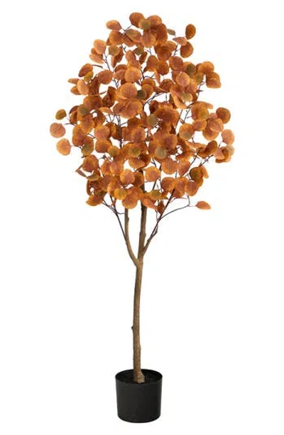 Nearly Natural 5-foot Autumn Eucalyptus Artificial Tree In Orange