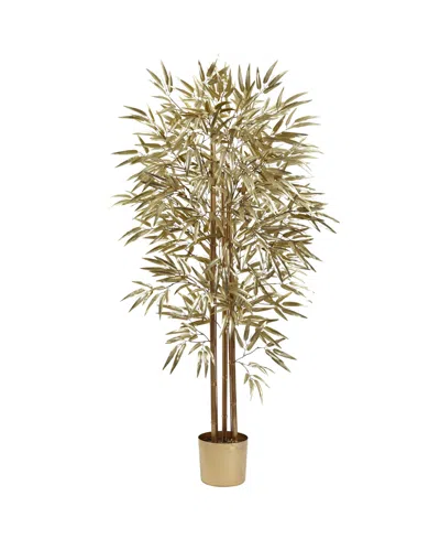 Nearly Natural 5' Golden Faux Tree In Green