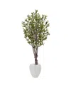 Nearly Natural 5ft. Olive Artificial Tree In White Oval Planter In Green
