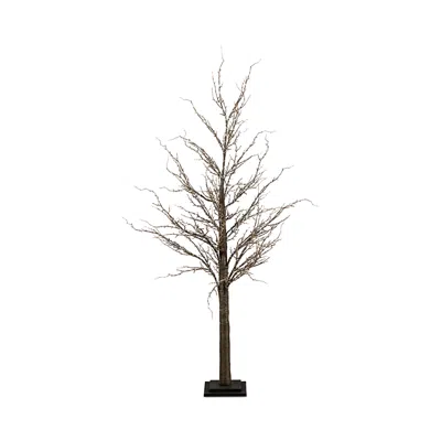 Nearly Natural 5' Pre Lit Artificial Twig Tree With 360 Warm White Led Lights In Brown