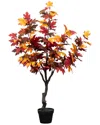 Nearly Natural 52in Autumn Smoky Maple Artificial Fall Tree In Multi