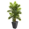 Nearly Natural 5.5' Areca Palm Artificial Tree In Slate Finished Planter In Green