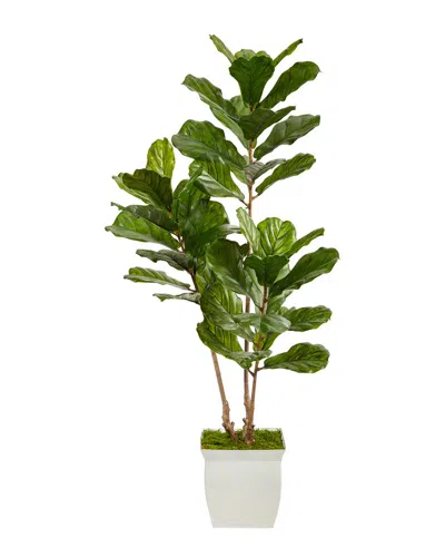 Nearly Natural 5.5ft Fiddle Leaf Artificial Tree In Planter In Green