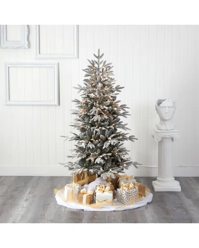 Nearly Natural 5.5ft. Flocked Manchester Spruce Artificial Christmas Tree With 200 Lights And 560 Be In Green