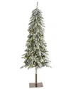 Nearly Natural 5.5ft. Flocked Washington Alpine Christmas Artificial Tree In White