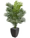 Shop Nearly Natural 5.5ft Paradise Artificial Palm Tree In Black Planter