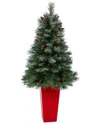 Nearly Natural 55in. Snowed French Alps Mountain Pine Artificial Christmas Tree In Green