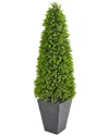 Nearly Natural 57in Eucalyptus Topiary Artificial Tree In Slate Planter  (indoor/outdoor) In Green