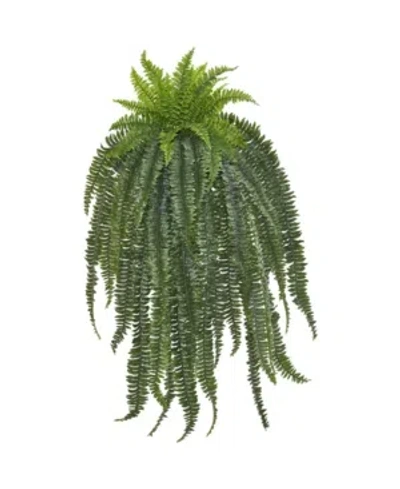 Nearly Natural 58" Boston Fern Artificial Hanging Plant In Green