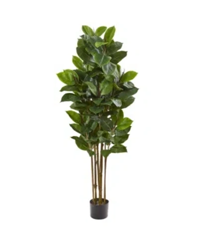 Nearly Natural 58" Rubber Leaf Artificial Tree In Green