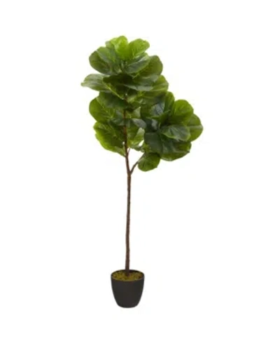 Nearly Natural 59in. Fiddle Leaf Artificial Tree Real Touch In Green