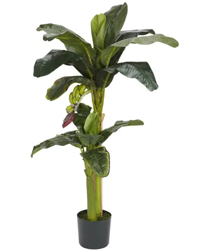 Nearly Natural 5ft + 3ft Banana Silk Tree With Bananas In Green
