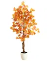 Nearly Natural 5ft. Artificial Fall Double Trunk Maple Autumn Tre