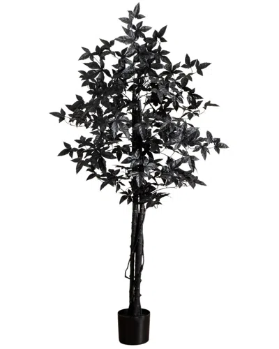Nearly Natural 5ft. Artificial Halloween Black Maple Tree In Green