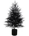 Nearly Natural 5ft. Artificial Halloween Real Touch Black Norfolk Pine  Christmas Tree In Black