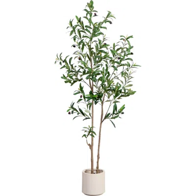 Nearly Natural 5-ft Artificial Minimalist Olive Tree In Green