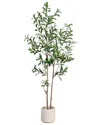 Nearly Natural 5ft Artificial Minimalist Olive Tree In Decorative Planter In Green