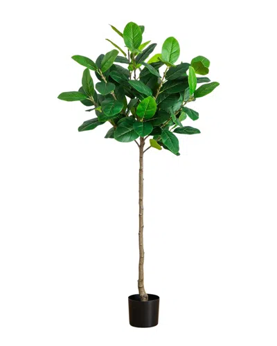 Nearly Natural 5ft Artificial Petite Audrey Ficus Tree In Green
