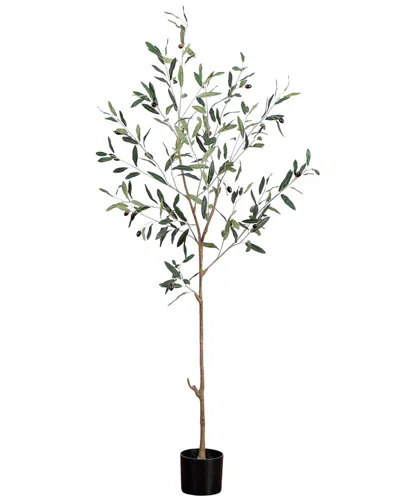 Nearly Natural 5ft Artificial Slim Minimalist Olive Tree In Green