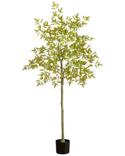 Nearly Natural 5ft. Autumn Nandina Artificial Fall Tree In Green
