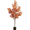Nearly Natural 5ft Autumn Oak Artificial Tree In Orange