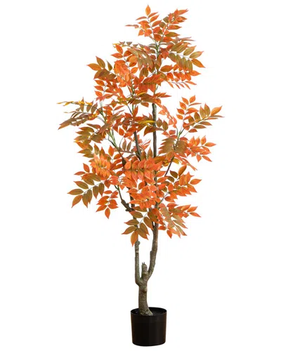 Nearly Natural 5ft. Autumn Sumac Artificial Fall Tree In Orange