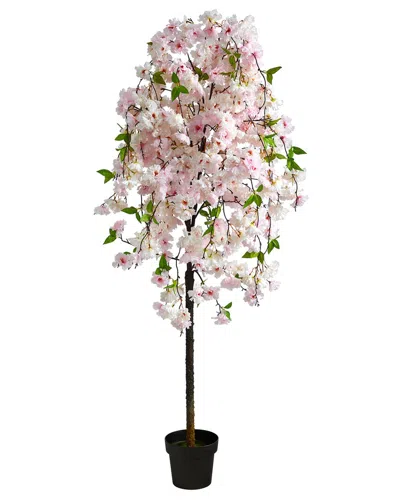 Nearly Natural 5ft Cherry Blossom Artificial Tree In Pink