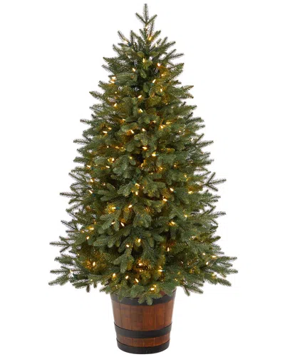 Nearly Natural 5ft Colorado Aspen Pre-lit Artificial Porch Christmas Tree In Green