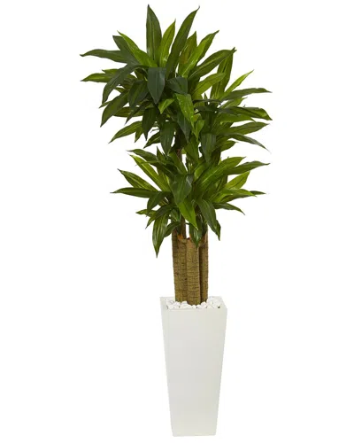 Nearly Natural 5ft Cornstalk Dracaena Artificial Plant In Tower Planter In Green