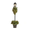 Nearly Natural 5ft. Decorated Lamp Post Christmas Tabletop Decor In Green