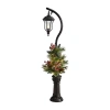 Nearly Natural 5ft. Decorated Lamp Post Faux Greenery Christmas Tabletop Decor In Green