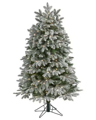 Nearly Natural 5ft. Flocked Colorado Mountain Fir Artificial Christmas Tree In Green