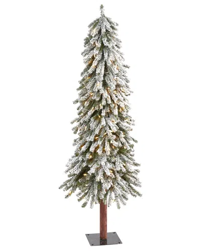 Nearly Natural 5ft. Flocked Grand Alpine Artificial Christmas Tree In White