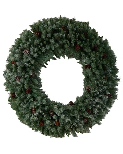 Nearly Natural 5ft. Giant Flocked Artificial Christmas Wreath In Green