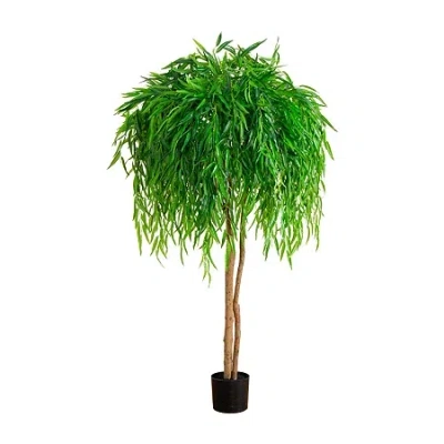 Nearly Natural 5ft. Green Willow Indoor Artificial Tree In Multi