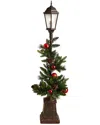 Nearly Natural 5ft. Lamp Post With Faux Greenery Christmas Tabletop Decor In Green
