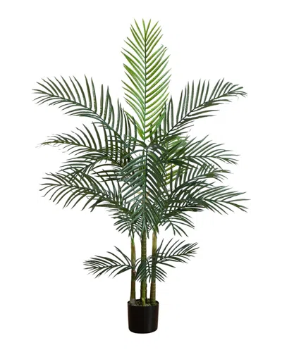 Nearly Natural 5ft Indoor/outdoor Uv-resistant Artificial Areca Palm Tree In Green
