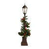 Nearly Natural 5ft. Lamp Post With Faux Greenery Christmas Tabletop Decor In Green