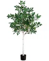 Nearly Natural 5ft Lighted Artificial Birch Tree With 180 Warm White Led  Lights In Green