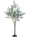 Nearly Natural 5ft Lighted Artificial Fruiting Olive Tree With 200 Warm White  Led Lights In Green
