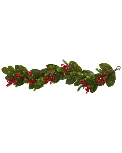 NEARLY NATURAL NEARLY NATURAL 5FT. MAGNOLIA BERRY PINE ARTIFICIAL GARLAND